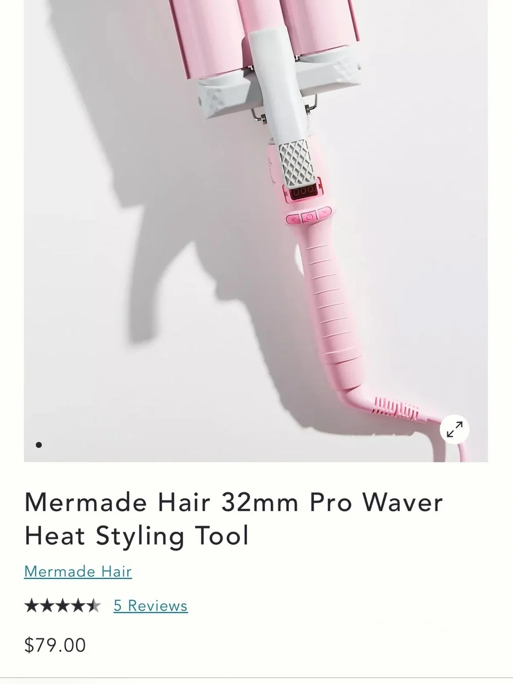 Mermaid hair Pink Triple Barrel Hair Waver